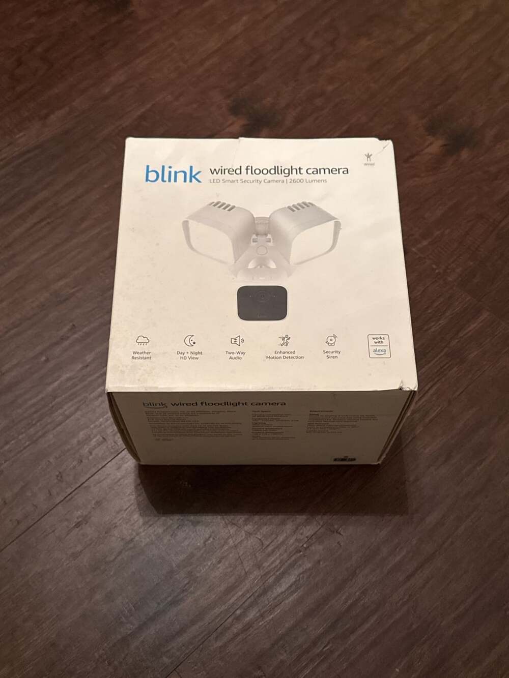 Blink Wired Floodlight Camera LED Smart Security Camera White